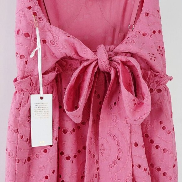Winston White Francesca Eyelet Tie Back Baydoll Mini Dress Pink - XS - NWT - Picture 4 of 7